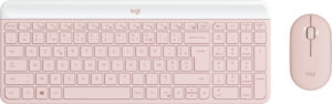 Logitech 920-011316 toetsenbord Inclusief muis Kantoor RF Draadloos AZERTY Frans Roze