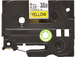 Brother TZE-FX611 labelprinter-tape Zwart op geel