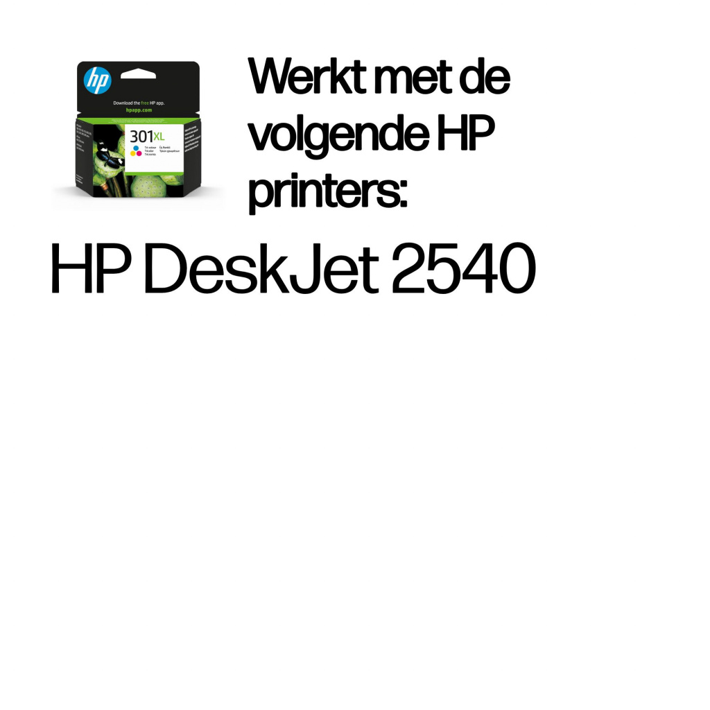 HP 301XL originele high-capacity drie-kleuren inktcartridge - Afbeelding 2