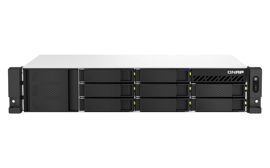 QNAP TS-864EU-RP-8G data-opslag-server NAS Rack (2U) Intel® Celeron® N5095 8 GB DDR4 0 TB QNAP Turbo System Zwart