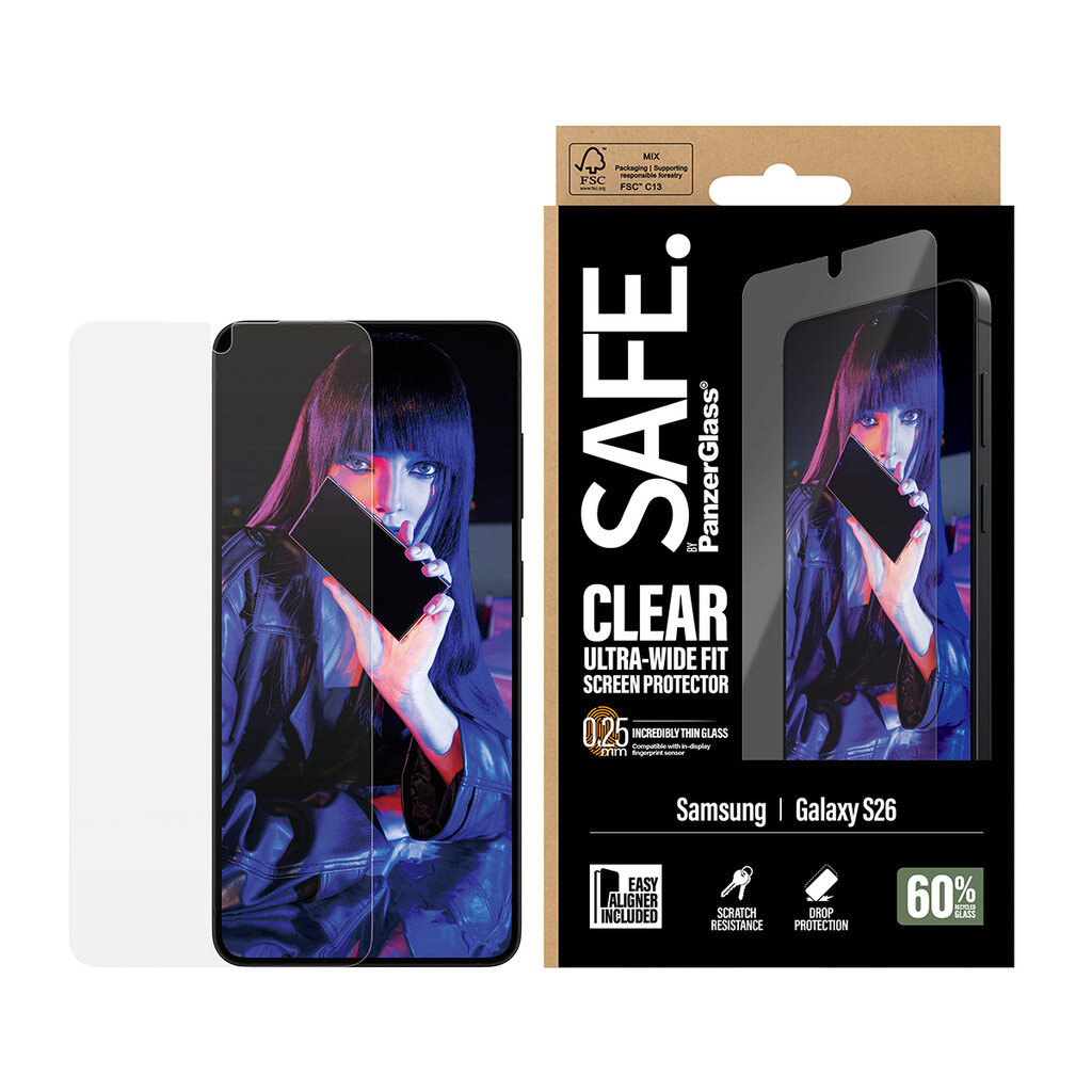 PanzerGlass SAFE. by ® Screen Protector Samsung Galaxy S26 | Ultra-Wide Fit w. EasyAligner Doorzichtige schermbeschermer 1 stuk( - Afbeelding 3