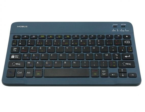 Mobilis 001284 toetsenbord voor mobiel apparaat AZERTY Frans Bluetooth Blauw
