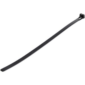 StarTech.com 25 cm Zwarte Herbruikbare Kabelbinders 7 mm Breed, 65 mm Bundeldiameter, 22 kg Treksterkte Hersluitbare Nylon Snelb