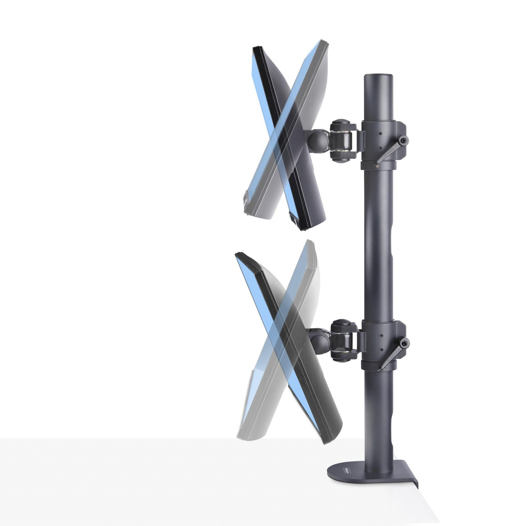StarTech.com Monitorstandaard voor Twee Verticaal Gestapelde Schermen, Dual 49", Max 32kg, C-Klem, Quick-Release VESA Systeem, W - Afbeelding 4