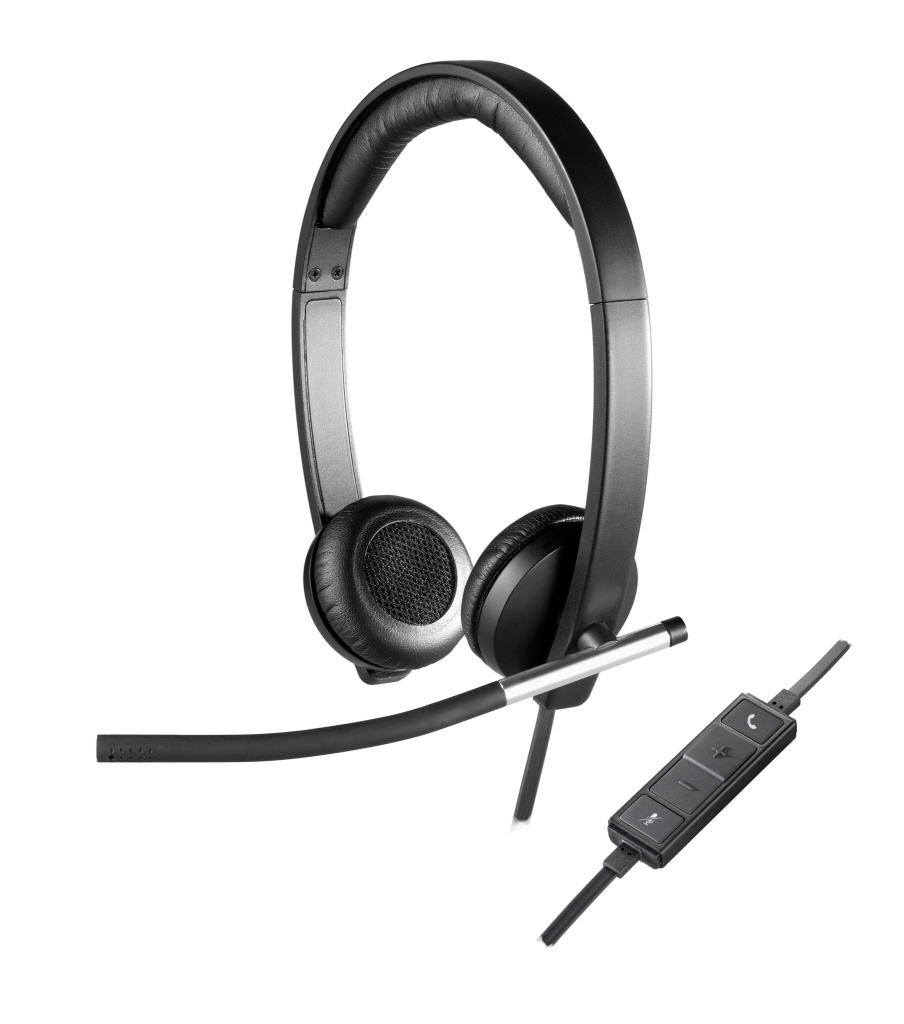 Logitech H650E Headset Bedraad Hoofdband Kantoor/callcenter USB Type-A Zwart, Zilver