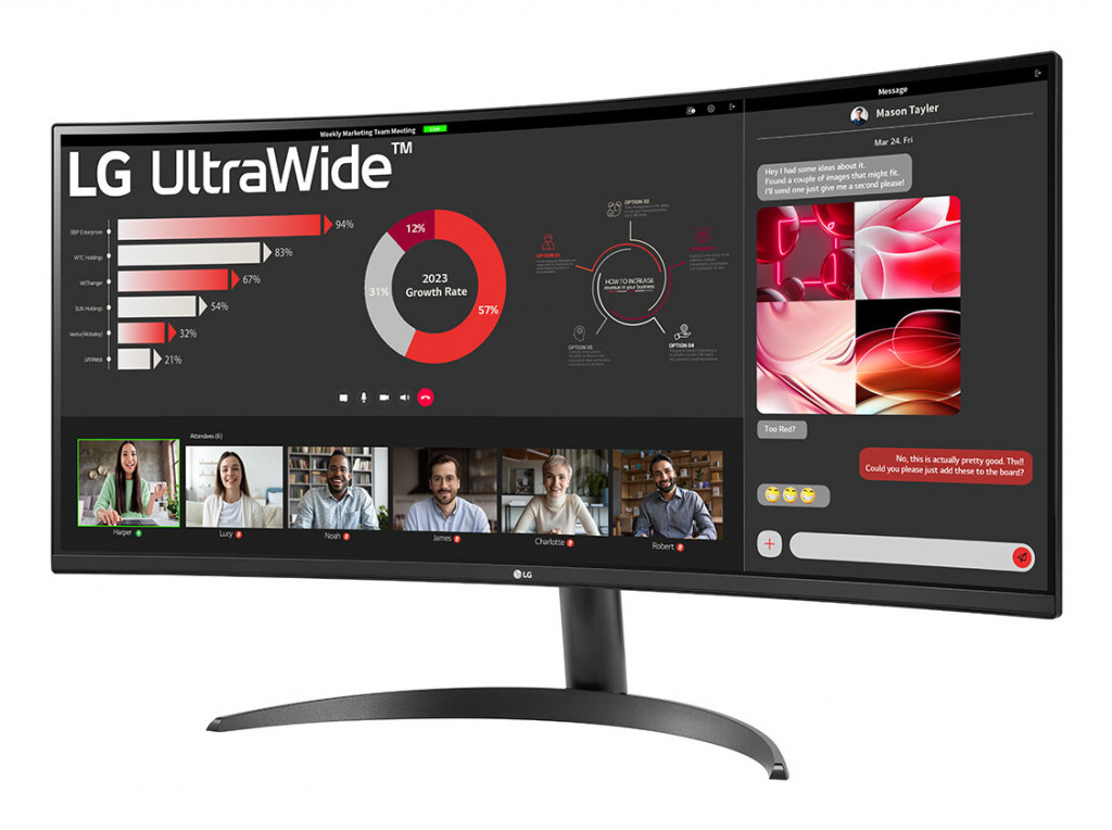 LG 34WR50QK-B computer monitor 86,4 cm (34") 3440 x 1440 Pixels Wide Quad HD Zwart - Afbeelding 3