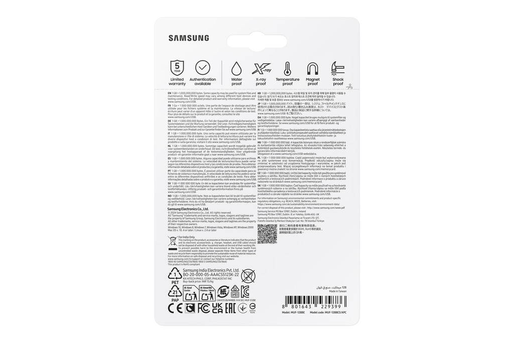 Samsung MUF-128BE USB flash drive 128 GB USB Type-A 3.2 Gen 1 (3.1 Gen 1) Zilver - Afbeelding 9