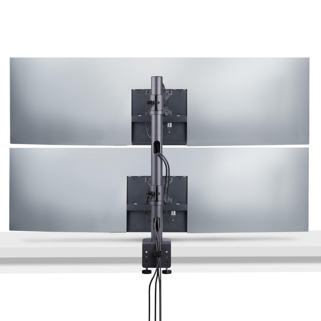 StarTech.com Monitorstandaard voor Twee Verticaal Gestapelde Schermen, Dual 49", Max 32kg, C-Klem, Quick-Release VESA Systeem, W - Afbeelding 3