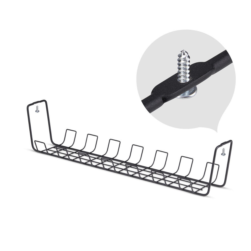 StarTech.com Kabelmanagement Tray voor onder bureau, 61,5cm Lang, Metalen Kabelgoot, Schroefmontage, Metaal, Zwart, TAA - Afbeelding 3