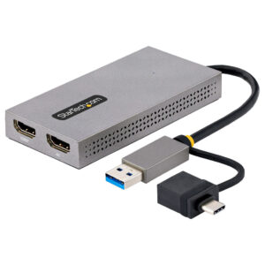 StarTech.com USB naar HDMI Adapter, USB 3.0 naar Dual HDMI Converter, USB A/C naar 2x HDMI Schermen (1x 4K30Hz, 1x 1080p), Geïnt