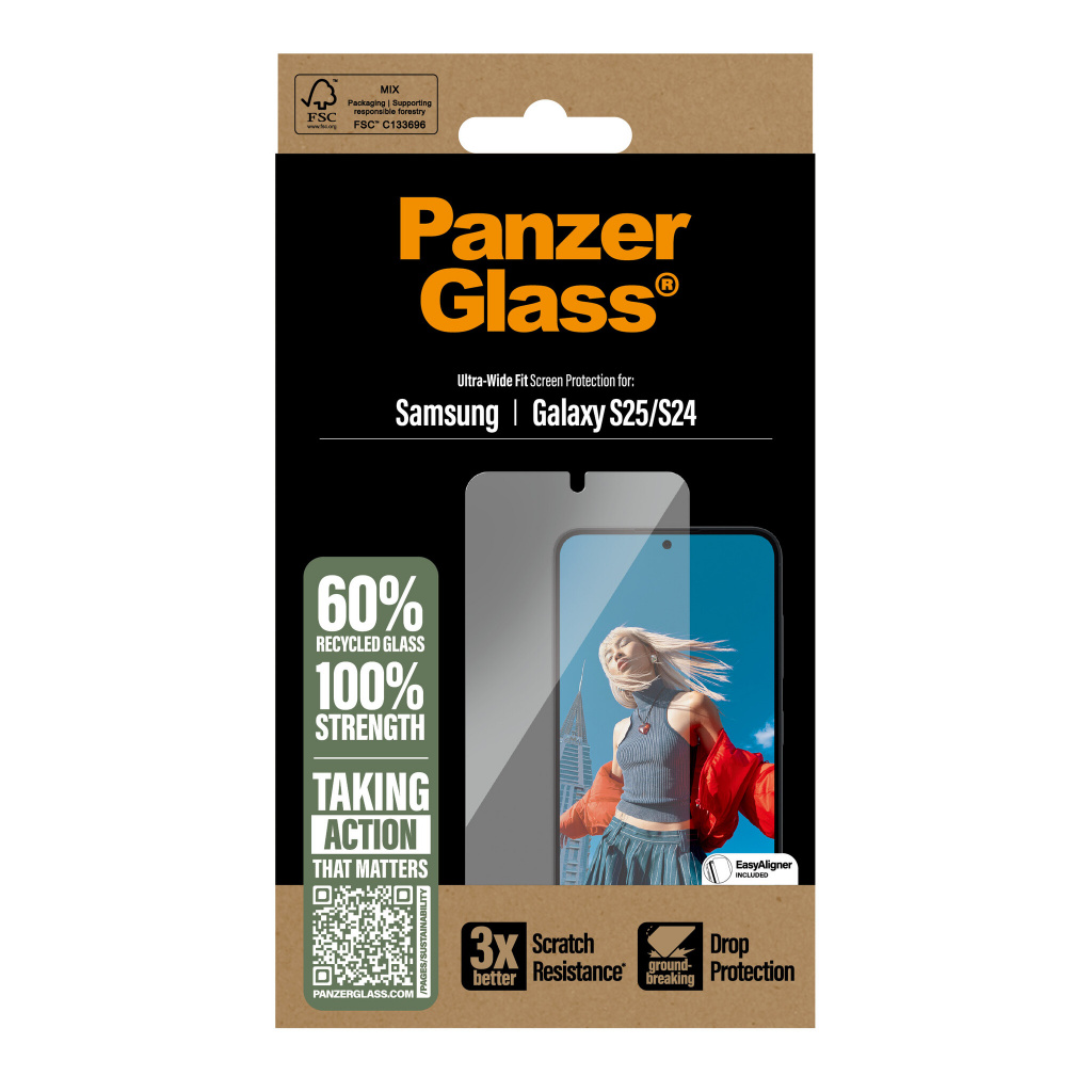 PanzerGlass ® Screen Protector Samsung Galaxy S25 | S24 | Ultra-Wide Fit Doorzichtige schermbeschermer 1 stuk(s) - Afbeelding 3