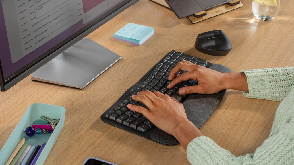 Logitech ERGO 920-012292 toetsenbord Kantoor RF-draadloos + Bluetooth AZERTY Belgisch Grafiet - Afbeelding 8