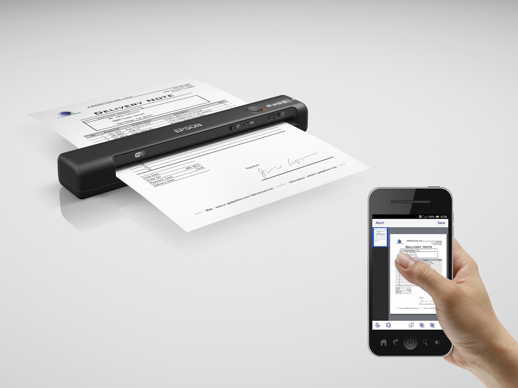 Epson WorkForce ES-60W, snelle draadloze mobiele A4-scanner met Wi-Fi-connectiviteit, ScanSmart-technologie en LCD-scherm - Afbeelding 3