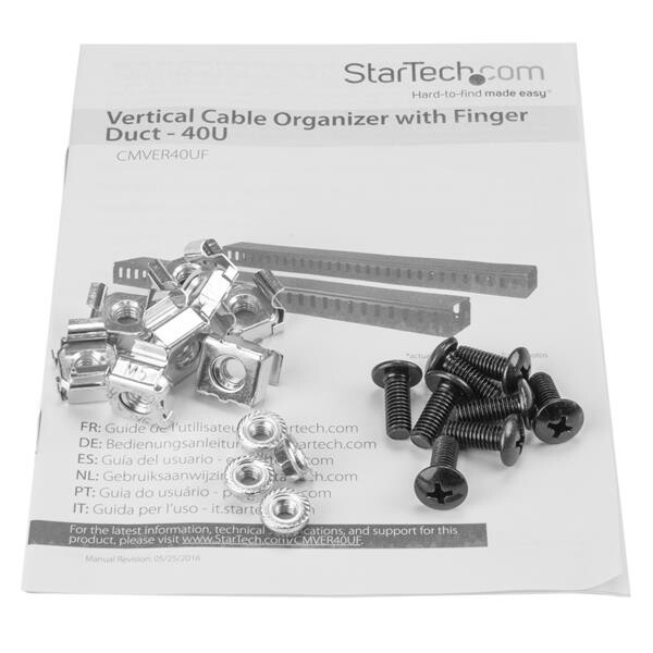 StarTech.com 2-Pack 20U Verticale Kabelmanager met Open Sleuven, 40U Rackmonteerbare Kabelorganizer, 2x 91cm Kabelgeleiders - Afbeelding 5