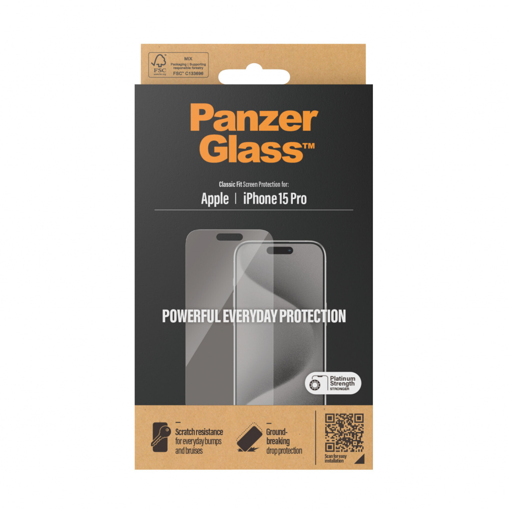 PanzerGlass ® Screen Protector iPhone 15 Pro | Classic Fit Doorzichtige schermbeschermer Apple 1 stuk(s) - Afbeelding 3