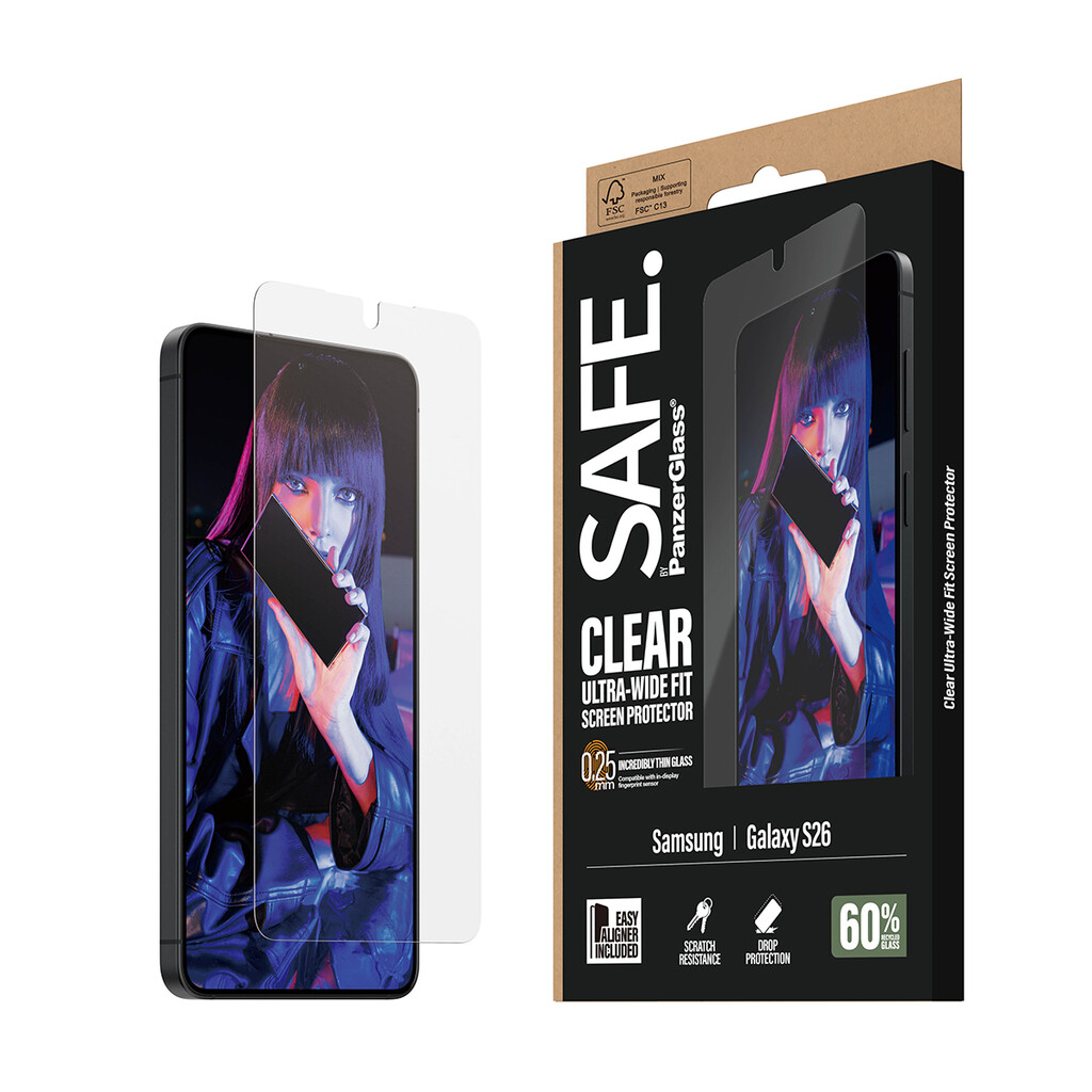 PanzerGlass SAFE. by ® Screen Protector Samsung Galaxy S26 | Ultra-Wide Fit w. EasyAligner Doorzichtige schermbeschermer 1 stuk( - Afbeelding 6