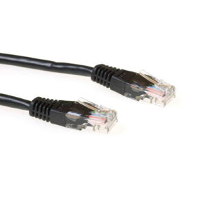 ACT Zwarte 1 meter U/UTP CAT5E patchkabel met RJ45 connectoren
