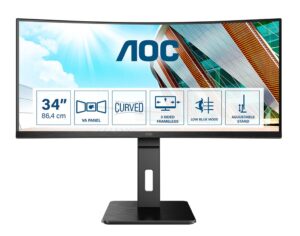AOC P2 CU34P2A computer monitor 86,4 cm (34") 3440 x 1440 Pixels Quad HD LED Zwart