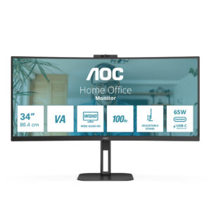 AOC V5 CU34V5CW computer monitor 86,4 cm (34") 3440 x 1440 Pixels Wide Quad HD LED Zwart