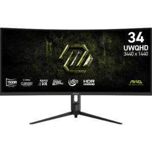 MSI MAG 342CQRF E20 computer monitor 86,4 cm (34") 3440 x 1440 Pixels UltraWide Quad HD LCD Zwart