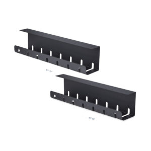 StarTech.com 2-Pack Kabelmanagement Tray voor onder bureau, 106cm (53cm per tray), Metalen Kabelgoot, Sleufontwerp, Schroefmont
