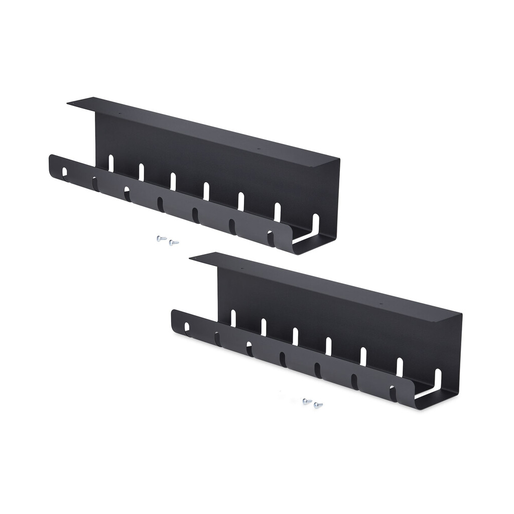 StarTech.com 2-Pack Kabelmanagement Tray voor onder bureau, 106cm (53cm per tray), Metalen Kabelgoot, Sleufontwerp, Schroefmont