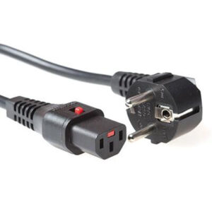 ACT Netsnoer CEE 7/7 male (haaks) - C13 IEC Lock zwart 1 m, EL249S