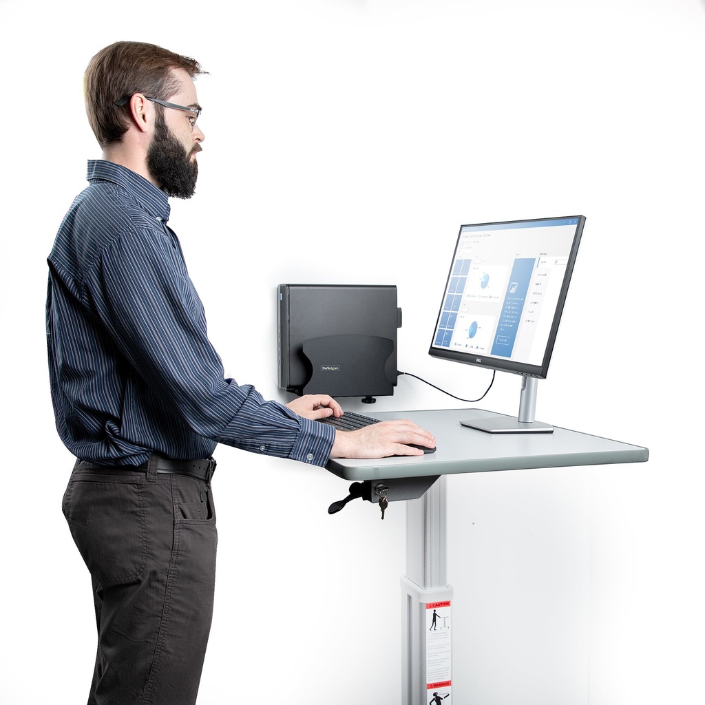 StarTech.com PC Ophangbeugel, Ondersteunt Desktop Computers tot 18kg, Verstelbaar zonder Gereedschap 50-200mm, Heavy-Duty Wandmo - Afbeelding 8
