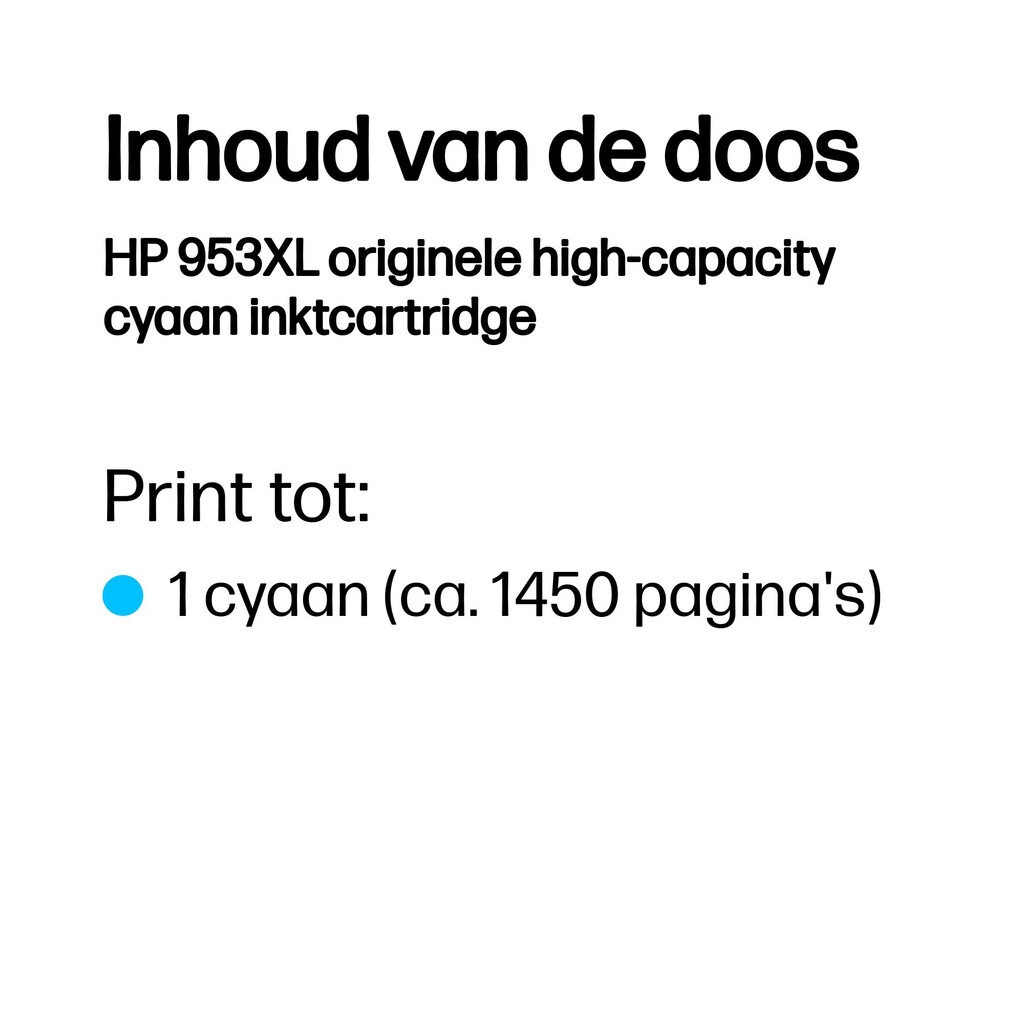 HP 953XL originele high-capacity cyaan inktcartridge - Afbeelding 3