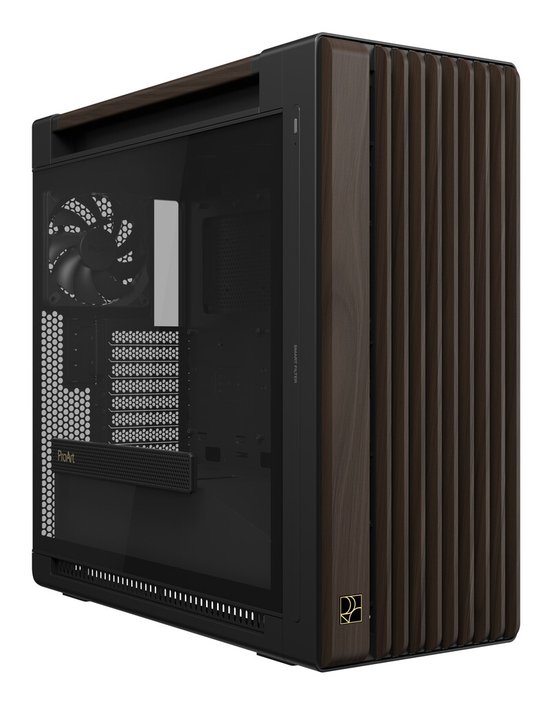 ASUS ProArt PA602 Wood Edition Modern Black - Tempered Glass Panel Midi Tower Zwart, Hout