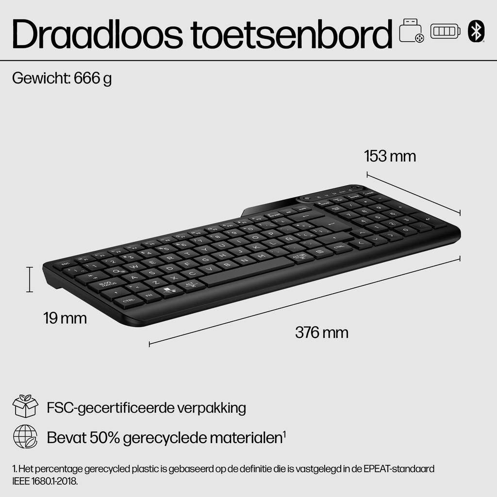 HP 475 dual-mode draadloos toetsenbord - Afbeelding 6