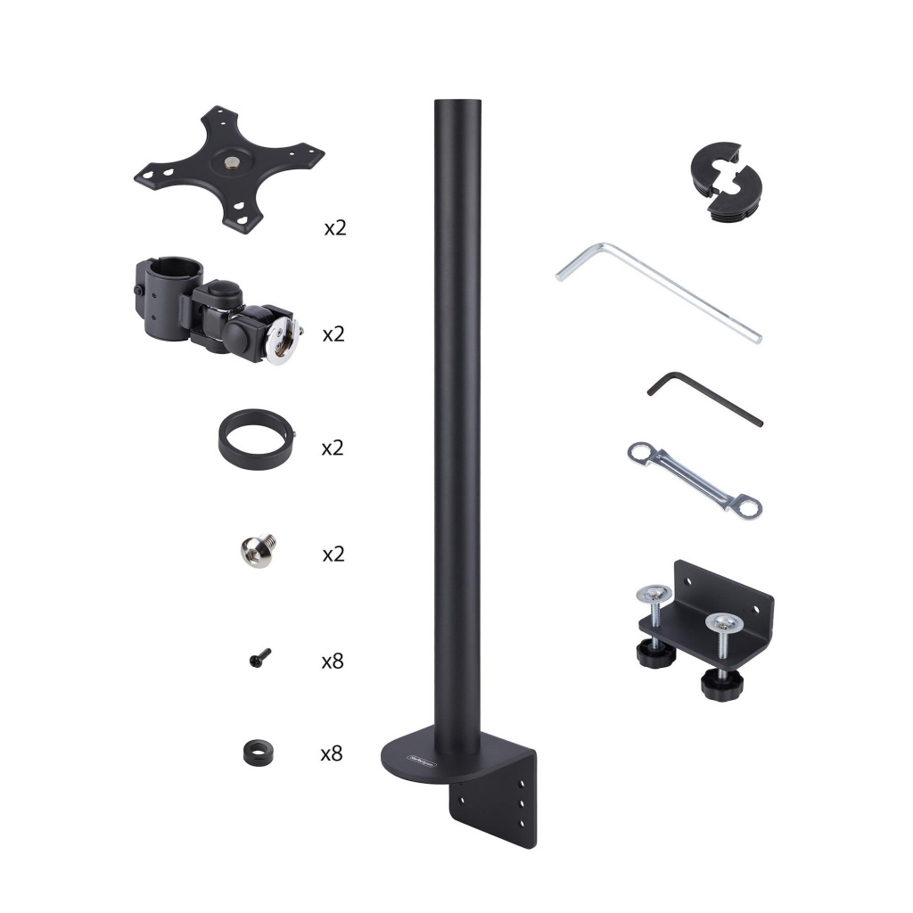 StarTech.com Monitorstandaard voor Twee Verticaal Gestapelde Schermen, Dual 49", Max 32kg, C-Klem, Quick-Release VESA Systeem, W - Afbeelding 10