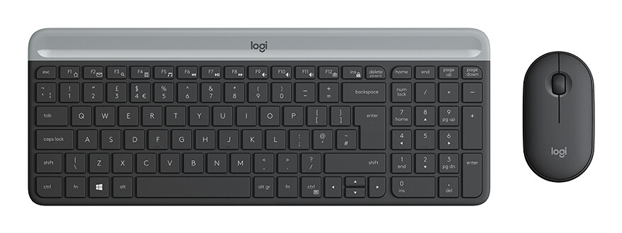 Logitech 920-009190 toetsenbord Inclusief muis Universeel RF Draadloos AZERTY Frans Grafiet