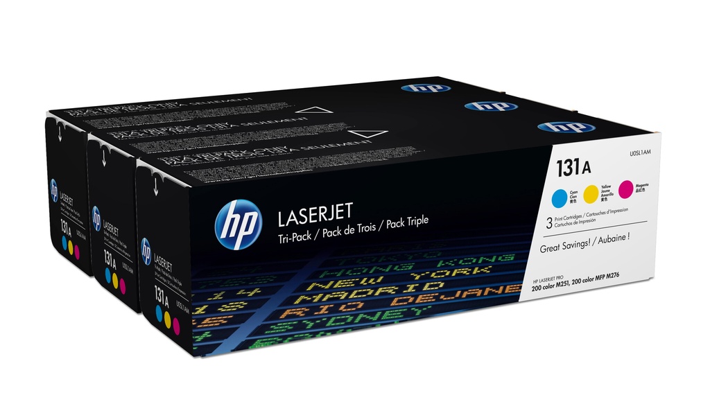 HP 131A originele cyaan/magenta/gele LaserJet tonercartridges, 3-pack - Afbeelding 2