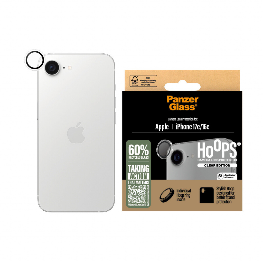 PanzerGlass ® Hoops® Camera Lens Protector Transparent iPhone 17e | 16e Doorzichtige schermbeschermer Apple 1 stuk(s) - Afbeelding 2