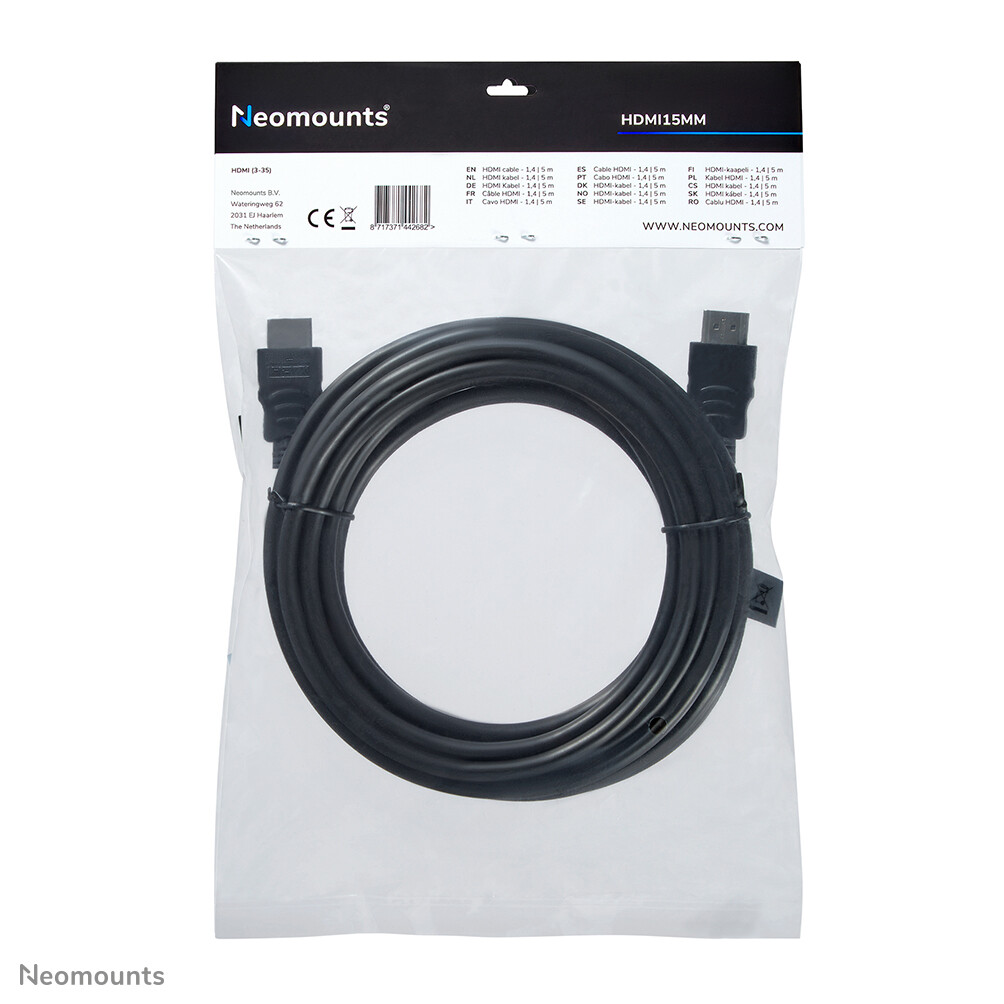 Neomounts HDMI15MM HDMI kabel - 5 meter - Afbeelding 4