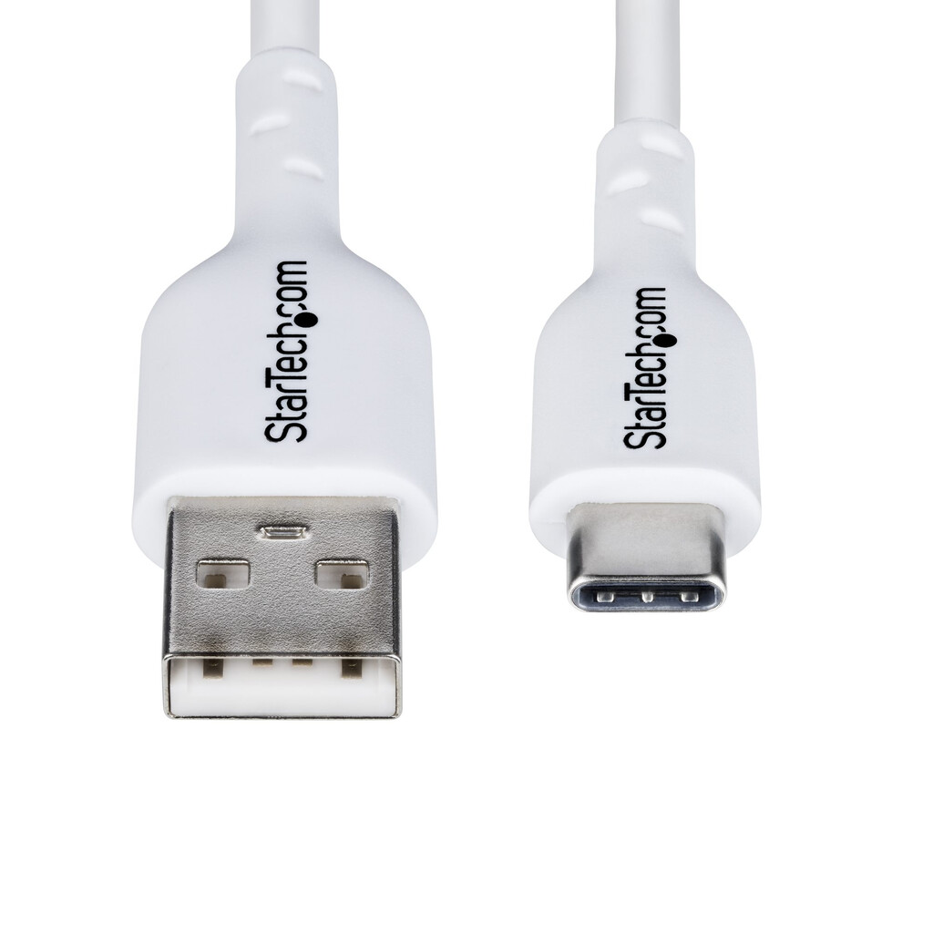 StarTech.com 2m USB-A naar USB-C Laadkabel, Charge & Sync, 3A, USB 2.0, TPE Mantel - Witte USB Oplaadkabel - Afbeelding 6
