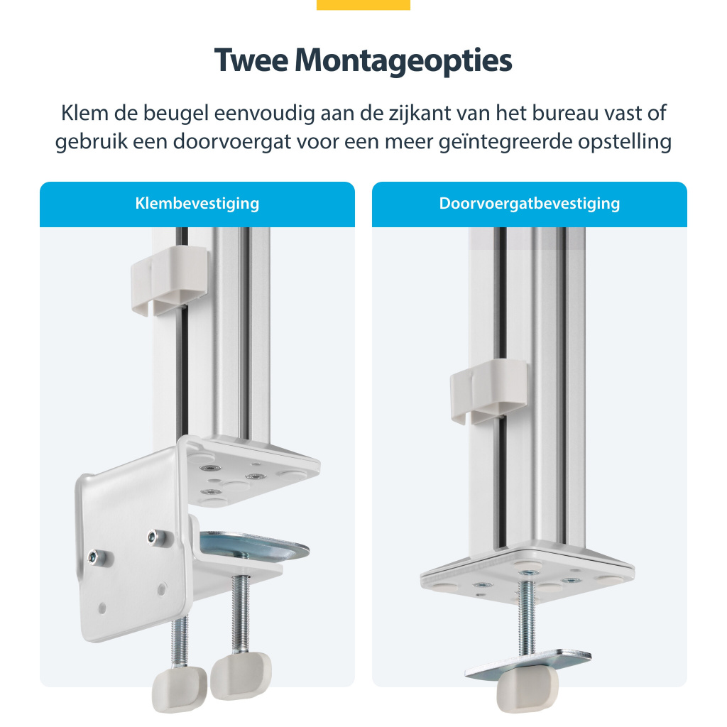 StarTech.com 6-MONITOR-ARM-A flat panel bureau steun 81,3 cm (32") Wit - Afbeelding 16