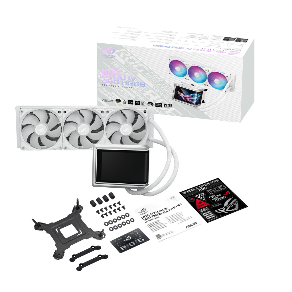 ASUS ROG RYUO IV 360 ARGB WHT Processor Alles-in-één vloeistofkoeler 12 cm Wit - Afbeelding 6