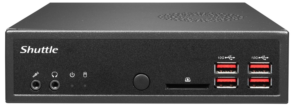 Shuttle XPC slim Barebone DH32U, Intel Pentium Gold 7505, 4x HDMI 2.0b 2x LAN, 2x COM, incl. VESA, , 24/7 permanent gebruik - Afbeelding 2