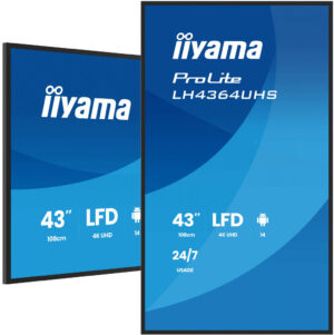 iiyama LH4364UHS-B1AG beeldkrant Digitale signage flatscreen 109,2 cm (43") LED Wifi 500 cd/m² 4K Ultra HD Zwart Type processor