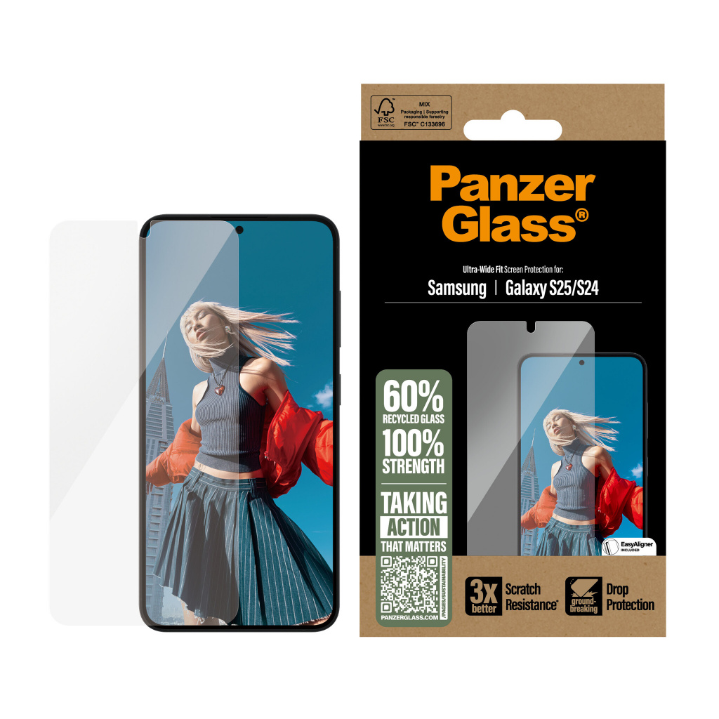 PanzerGlass ® Screen Protector Samsung Galaxy S25 | S24 | Ultra-Wide Fit Doorzichtige schermbeschermer 1 stuk(s) - Afbeelding 4