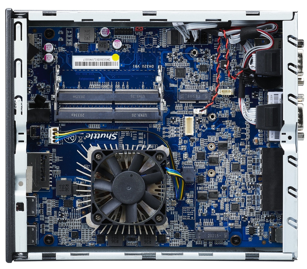 Shuttle XPC slim Barebone DH32U, Intel Pentium Gold 7505, 4x HDMI 2.0b 2x LAN, 2x COM, incl. VESA, , 24/7 permanent gebruik - Afbeelding 4