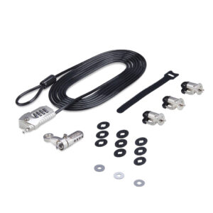 StarTech.com Kabelslot Kit voor Laptop/Desktop & Randapparatuur, Anti-diefstal Beveiligingsslot, K-Slot, 3m Stalen Kabel, 3 Appa