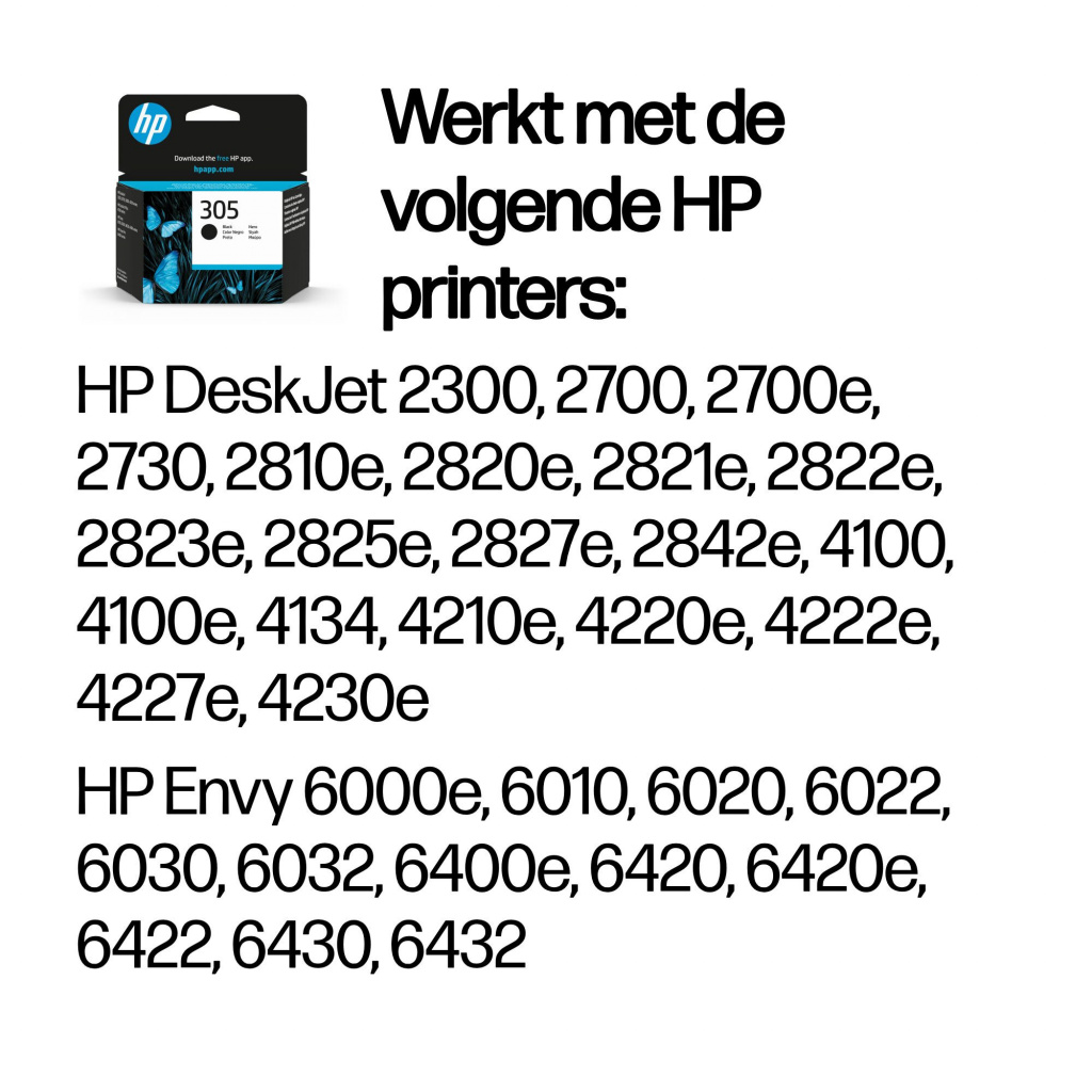 HP 305 originele zwarte inktcartridge - Afbeelding 2