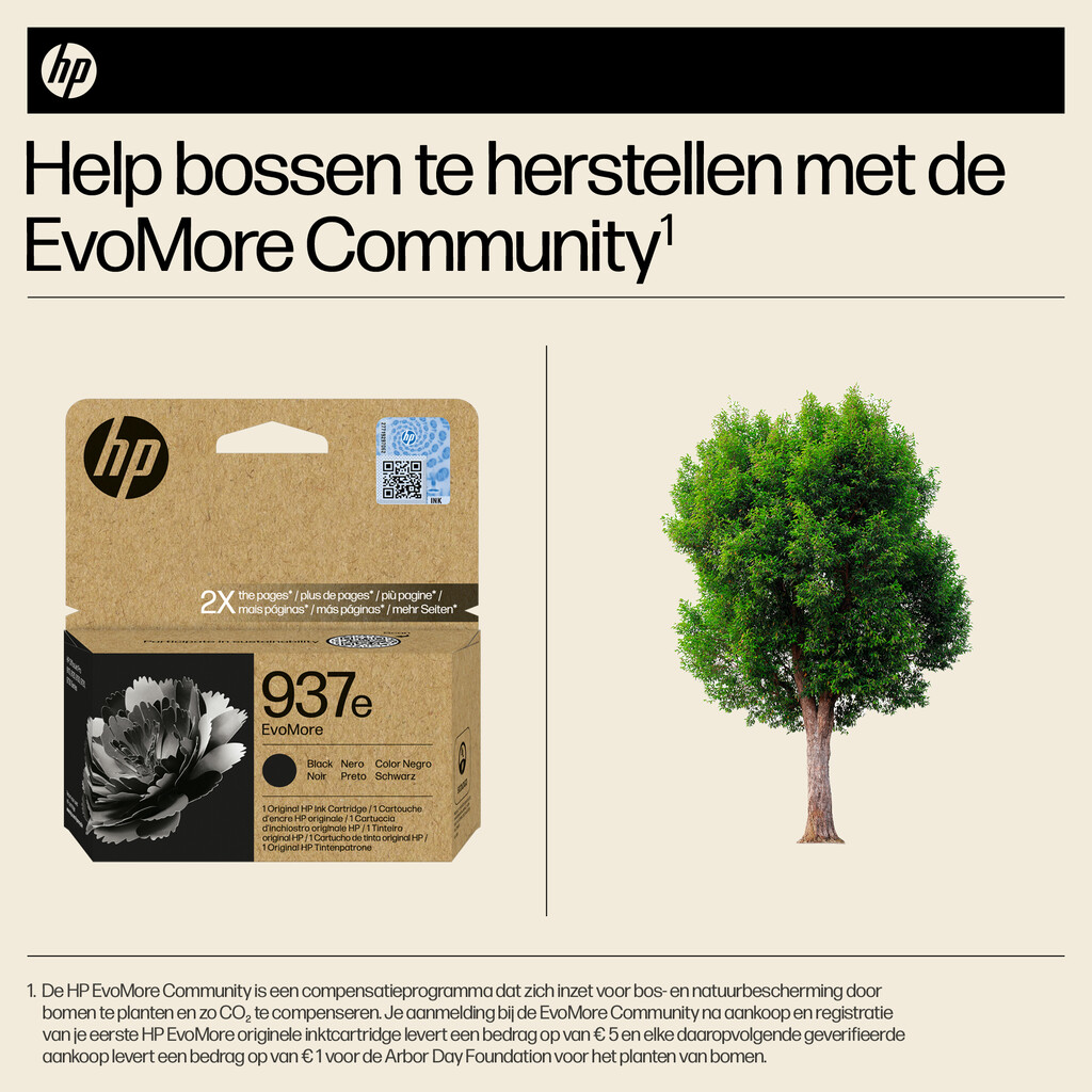 HP 937e EvoMore originele zwarte inktcartridge - Afbeelding 2