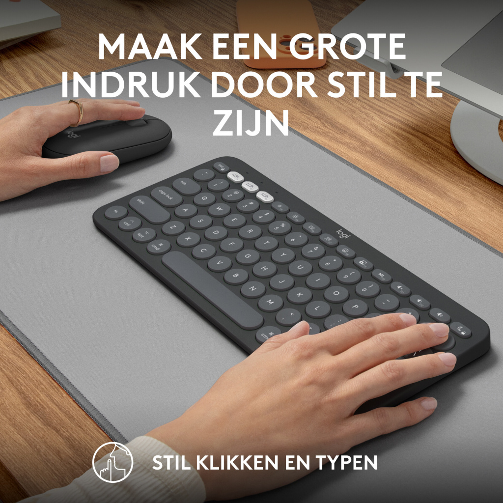 Logitech 920-012214 toetsenbord Inclusief muis Universeel RF-draadloos + Bluetooth AZERTY Frans Grafiet - Afbeelding 8