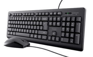 Trust Primo Bedraad Keyboard‑ en Muisset QWERTY - toetsenbord en muisset – stille bediening – morsbestendig ontwerp – zwart