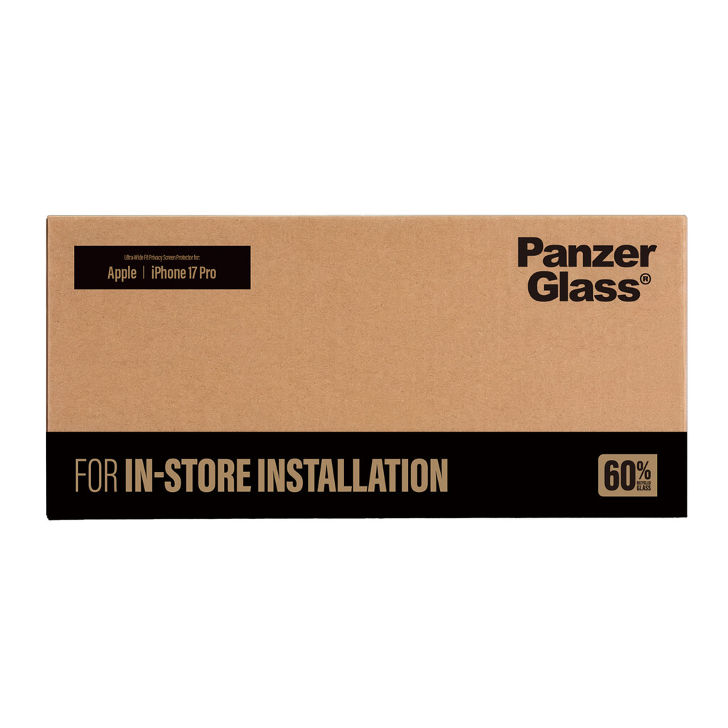 PanzerGlass ® 2-Way Privacy Screen Protector iPhone 17 Pro | Ultra-Wide Fit for Fastfit installation machine Doorzichtige scherm