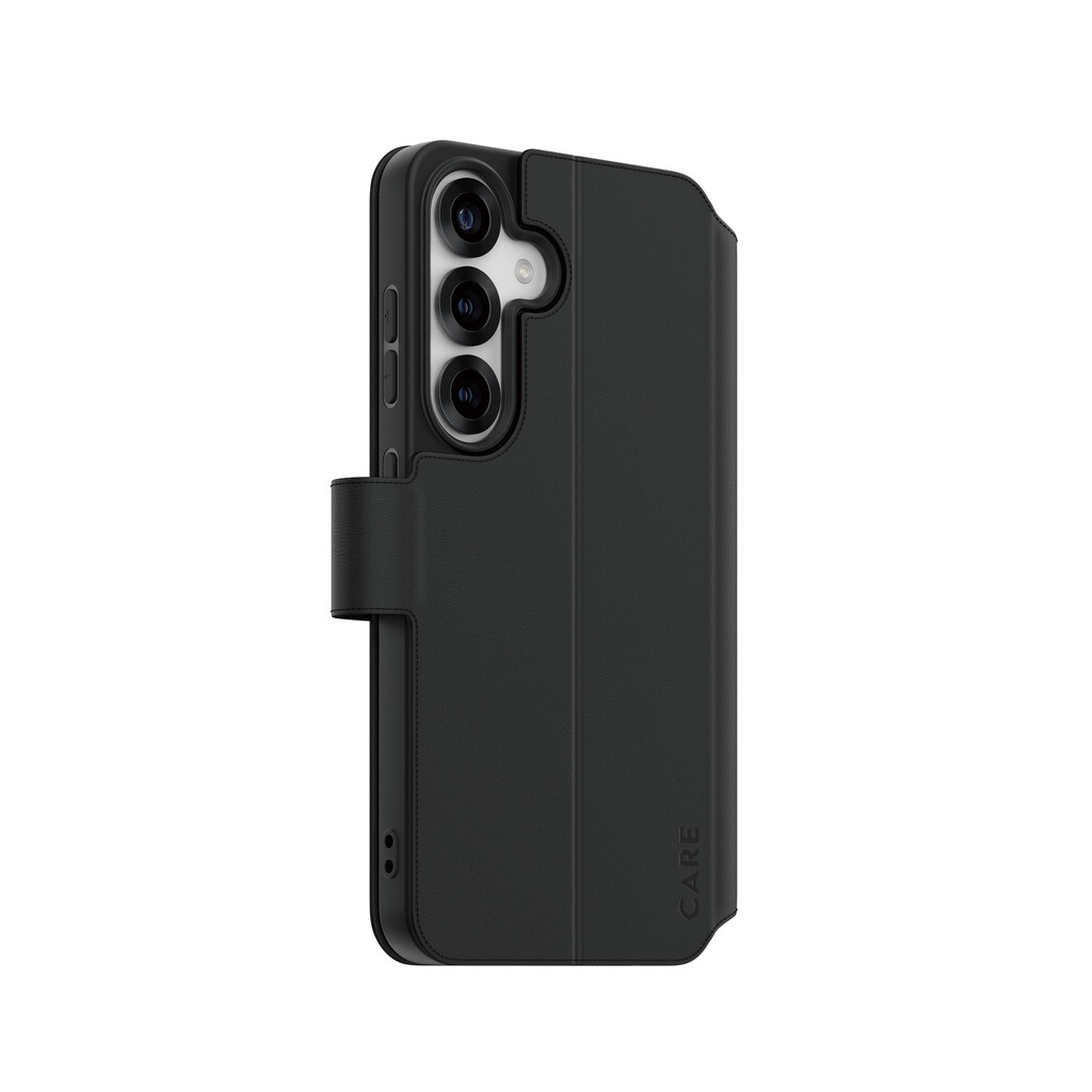 PanzerGlass CARE™ by ® Wallet Case w. Kickstand Samsung Galaxy S25 mobiele telefoon behuizingen Hoes Zwart